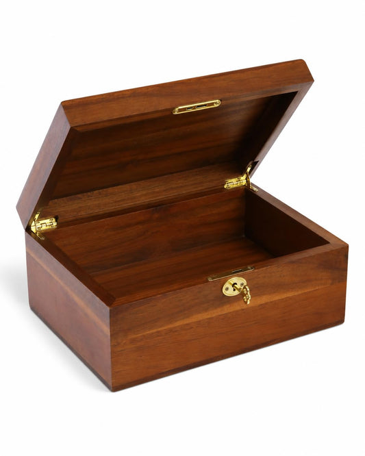 Smilco Hand-Crafted Wooden Keepsake Box with Hinged Lid, Wooden Storage Box