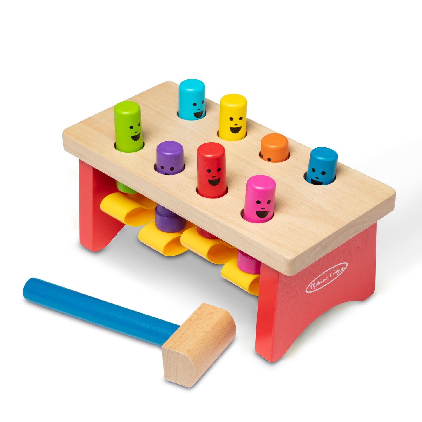 MeMelissa & Doug Deluxe Pounding Bench Wooden Preschool Learning Toy with Mallet Classic Wooden Toddler Toys for Ages 2+Lissa & Doug Deluxe Pounding Bench Wooden Preschool Learning Toy with Mallet