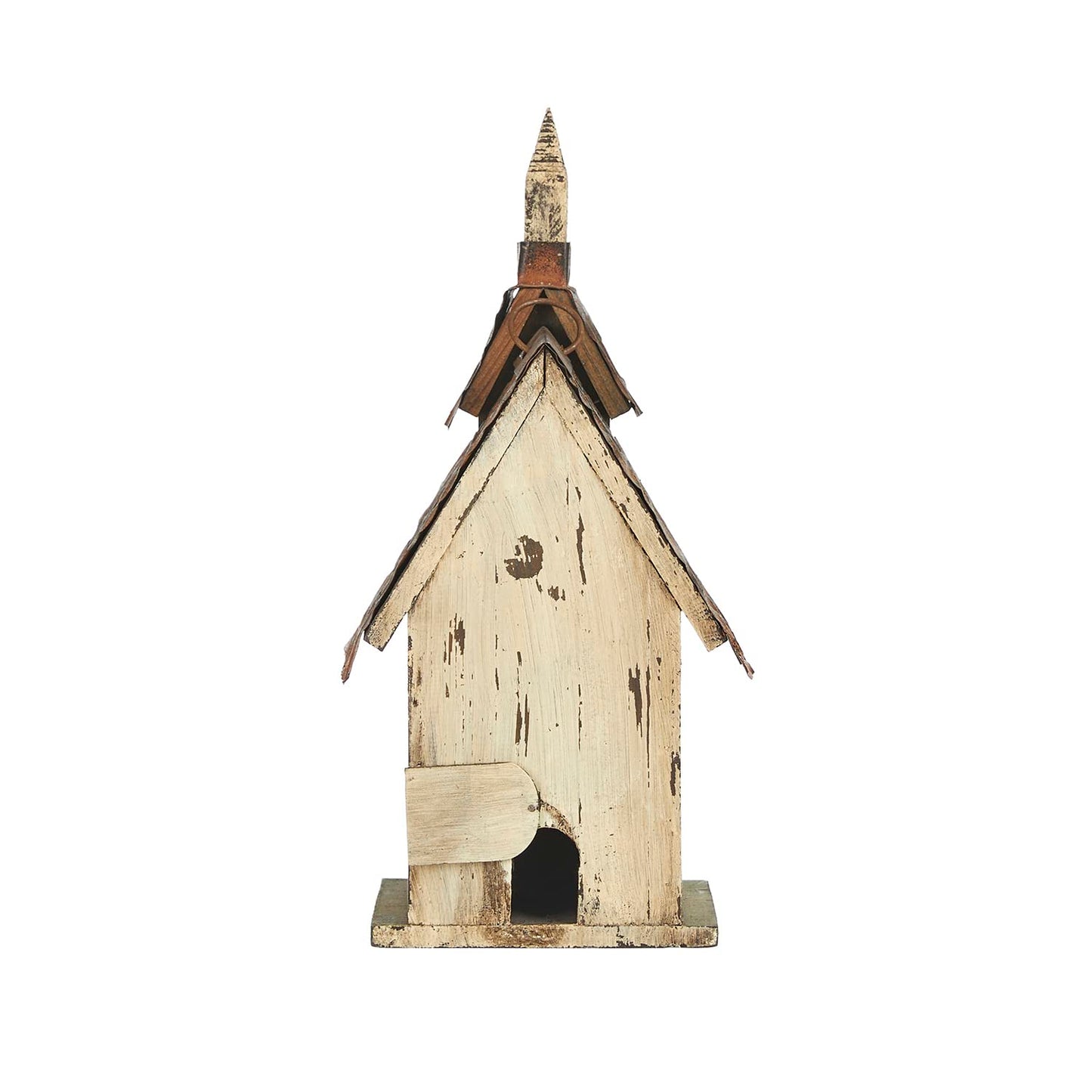 Glitzhome Wooden 14" H Hanging Distressed Church Birdhouse Decorative Garden Bird House