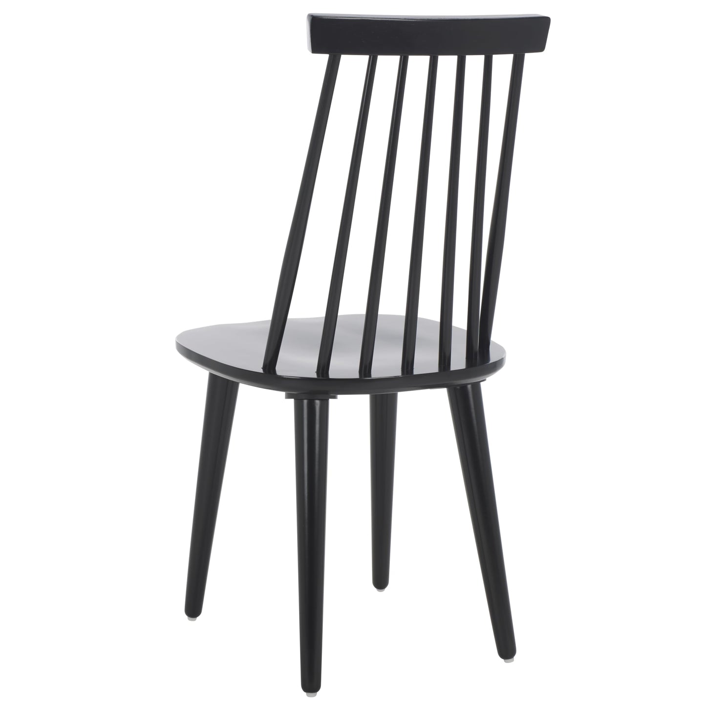 SAFAVIEH Furniture - Burris Side Chair Set of 2 - Black - Solid Wood - Modern Clean-Line Design - Ideal for Dining Room, Kitchen, Living Room, 17.7" Seat Height (AMH8511A-SET2)