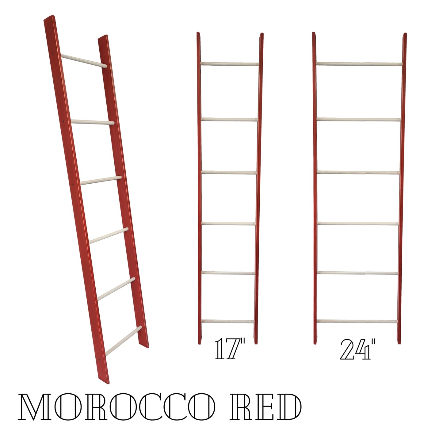 Decorative Blanket Ladder- 4FT 5FT 6FT 7FT and 8FT Quilt Ladder Rack Painted White, Blue or Red
