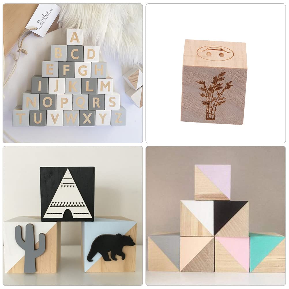 BUYGOO 30Pcs 2 inch Wooden Cubes Wood Blocks Unfinished for Crafts, Wood Square Blocks for Crafts and DIY Décor