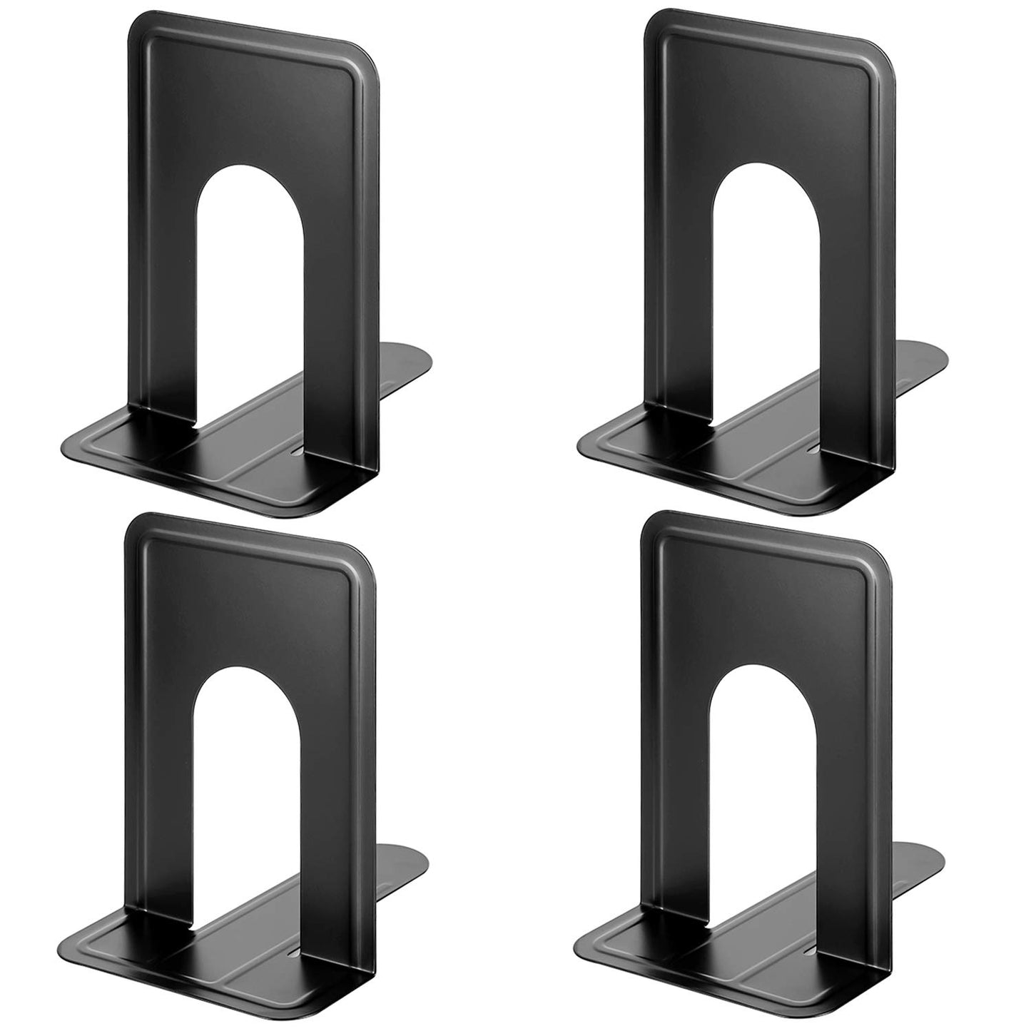 MaxGear 8.5 in Extra Large Heavy Duty Metal Book Ends, Black Universal Premium Bookends for Shelves, Non-Skid Bookend, Book Stopper for Books/Movies/CDs/Games, 8.5 x 5.9 x 7.8 in, 2 Pairs/XL