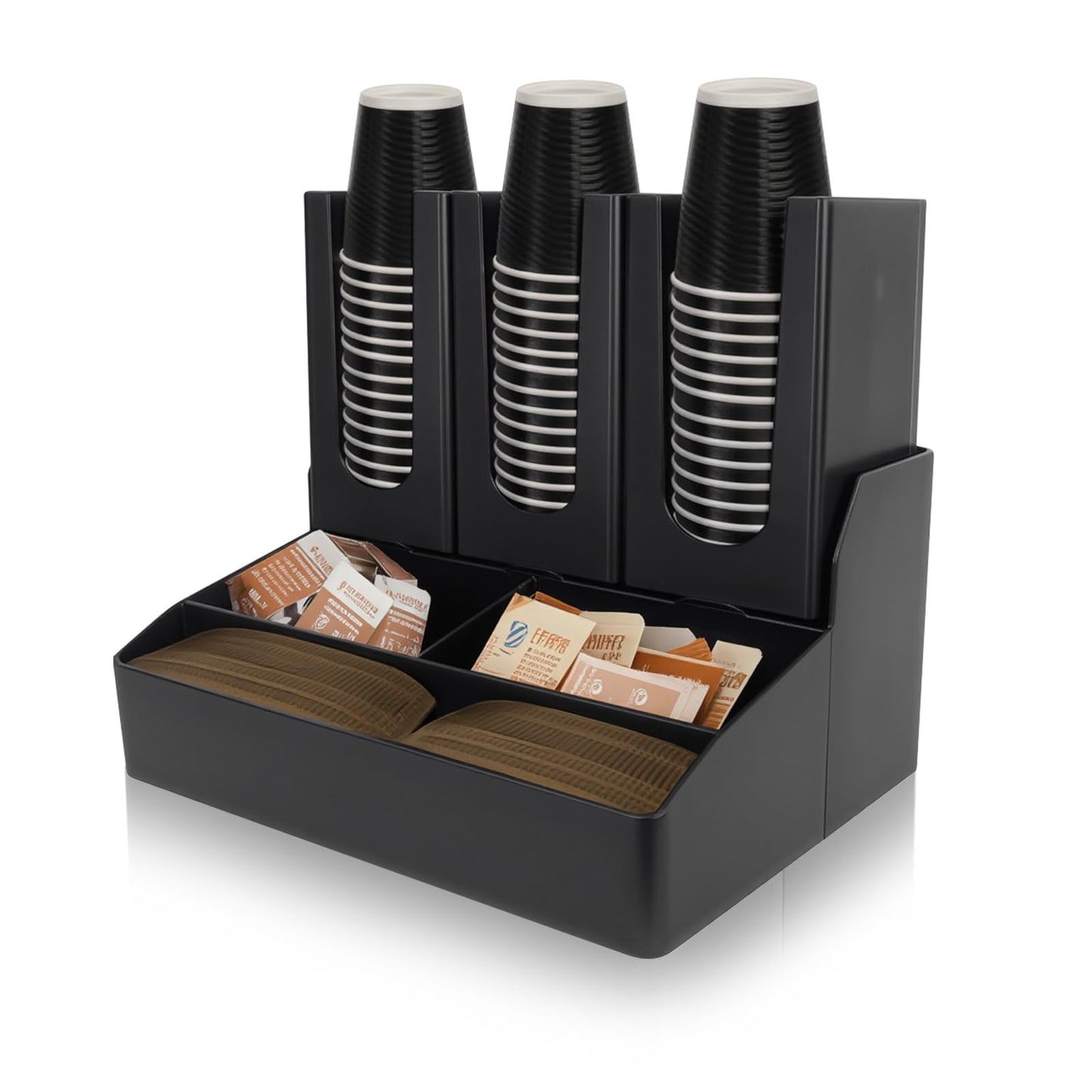 WELKOR Cup and Lid Holder,Coffee Station Organizer,for Countertop Sugar Packets, Tea Bags, Cup and Lid