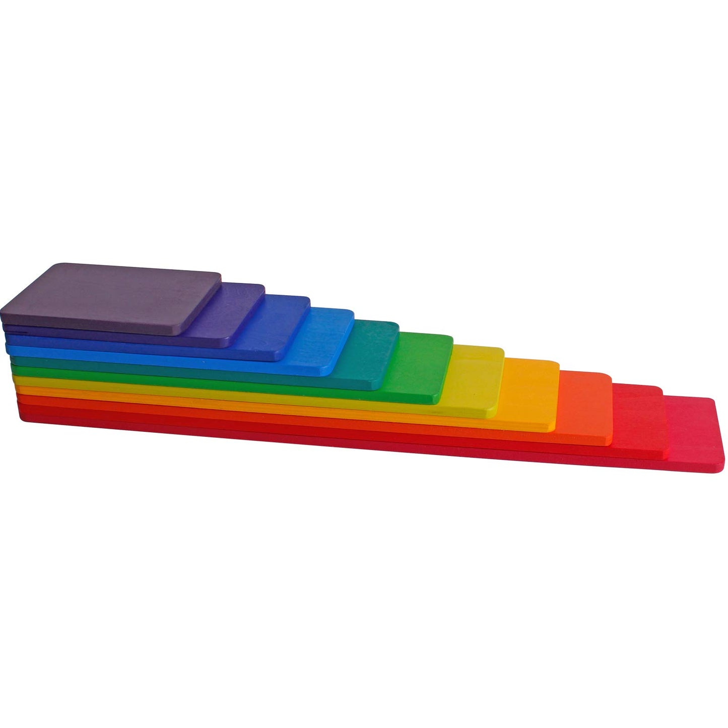 Dinhon 11 PCS Wooden Rainbow Board Oversized Stacking Game Jigsaw Puzzle Building Blocks Children's Baby Toddler Toys 3 Years Old Boys and Girls Toy Gifts