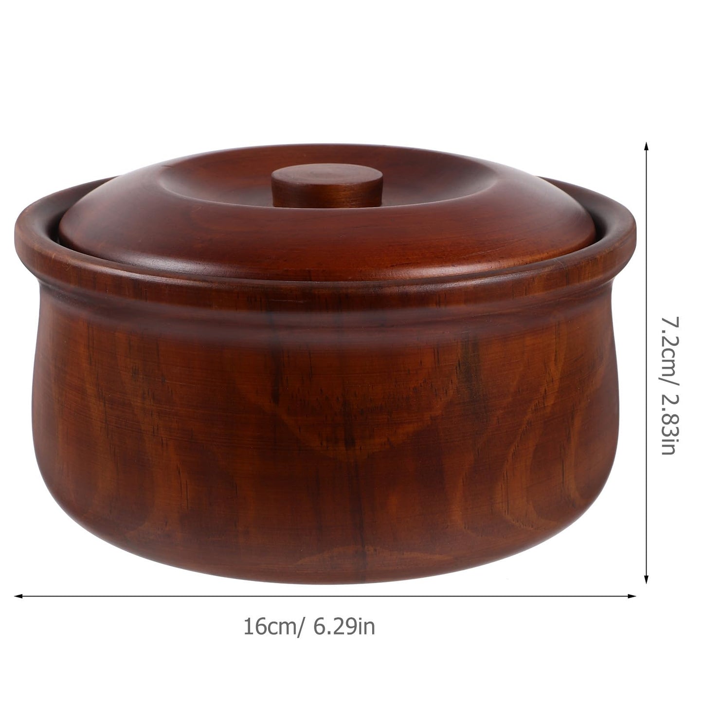 BESPORTBLE Wooden Snacks Bowl with Lid 6.29In Lightweight Fruit Plate Snack Box for Kitchen Counter Home Storage Easy to Clean
