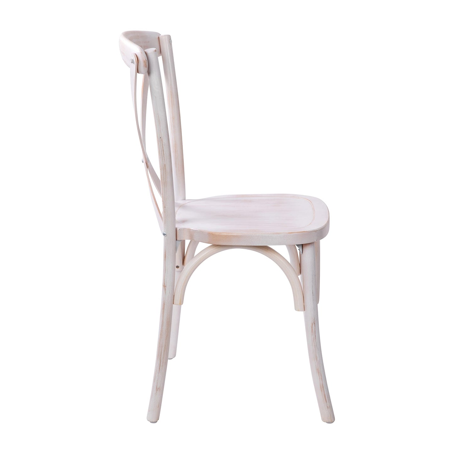 Merrick Lane Bardstown X-Back Bistro Style Wooden Dining Chair for Kitchens and Dining Rooms, High-Back Wood Stackable Kitchen Chair, Lime Wash