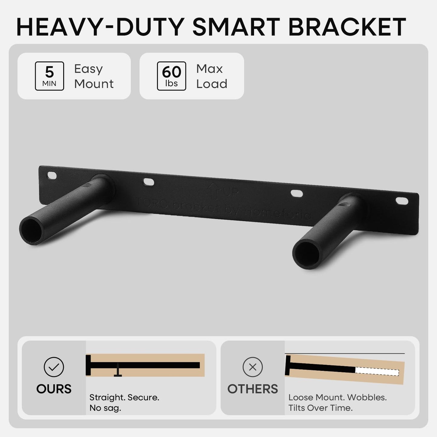 Homeforia Walnut 12 inch Floating Shelf, High End Solid Real Wood Small 12inch Floating Shelves for Wall Mounted, Dark Brown 12in Floating Shelves, Heavy Duty Bracket, 12 X 6.5 X 1.75 inches, Set of 2