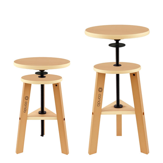 conda Adjustable Height Wooden Drafting Stool 20" to 25", Beech Wood Artist Stool for Drafting, Painting, Office, Studio, Kitchen, Bar, and Home Use