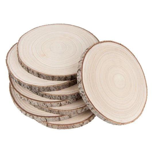 Maputune 8 Pcs 11-12 in Large Unfinished Wood Slices for Centerpieces, Natural Rustic Wooden Plate for DIY Craft, Round Wood Chips for Signage Painting Wedding Party Christmas Decor