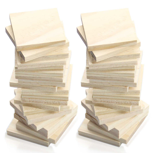 Jyongmer 30PCS Wooden Squares for Crafts, 1/4 Inch Thick Wooden Blocks, Natural Blank Square Blocks Unfinished Wood Blocks for DIY Crafts, Engraving, Wood Burning, Painting (3 x 3 inch)