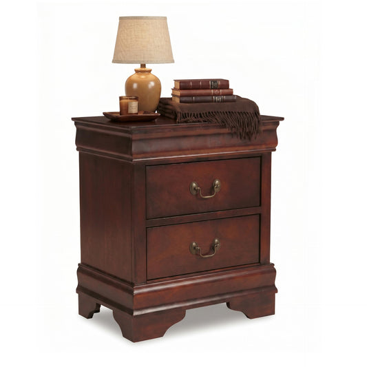 Signature Design by Ashley Alisdair Traditional 2 Drawer Nightstand, 23.75" Tall, Dark Brown