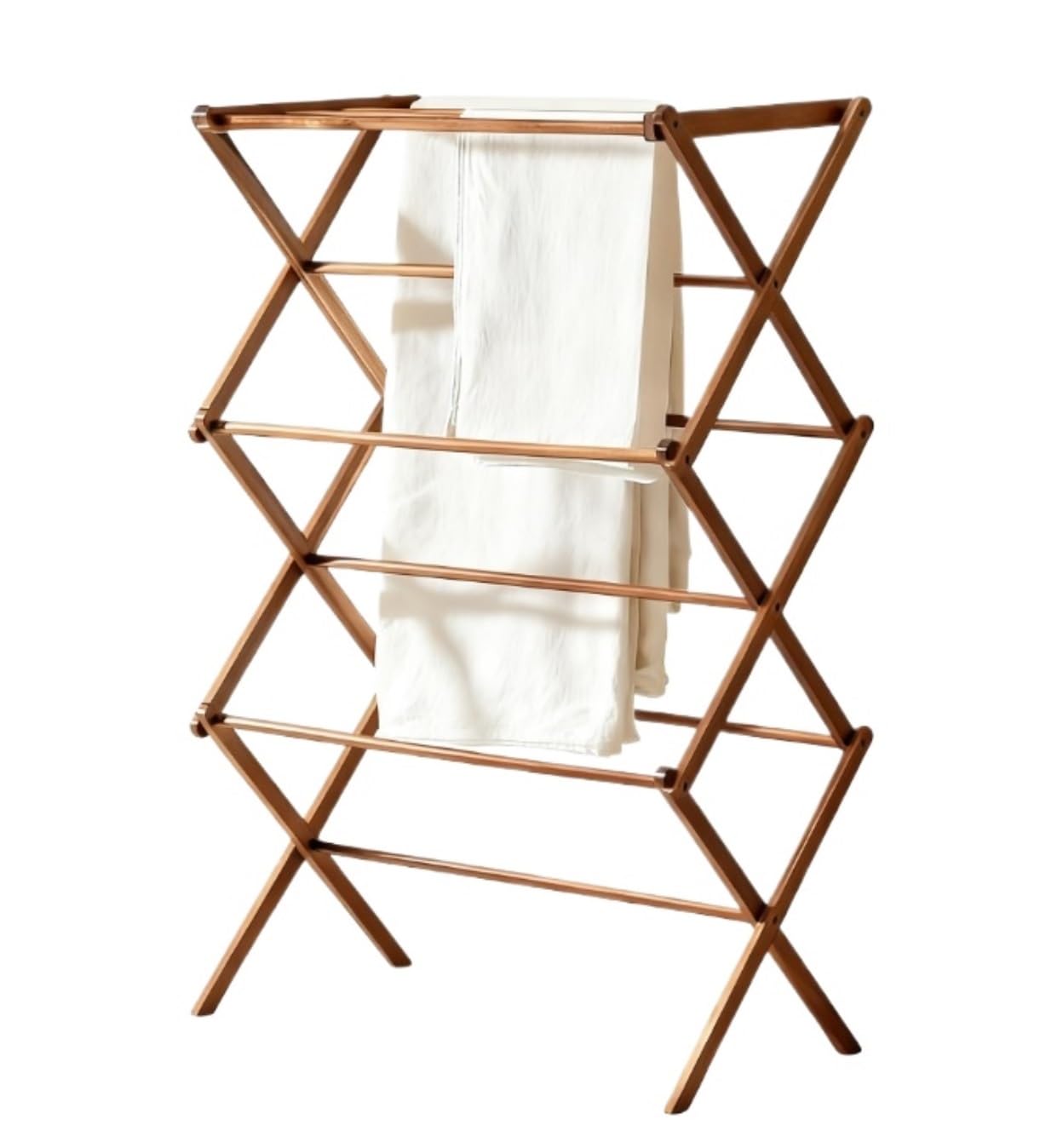 NMGMJQ Wooden Foldable Clothes Drying Rack Clothing Towel Organizer Easy Assemble