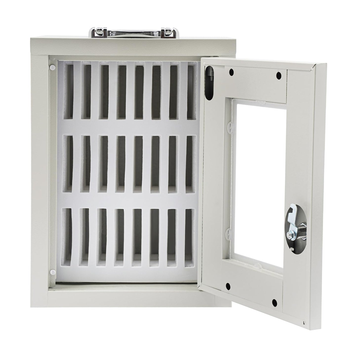 Eapmic Cell Phones Storage Cabinet Clear Cell Phone Locker Box for Pocket Cellphone Holder,Wall-Mounted&Freestanding with a Locked,Can be Carried by Hand for Office Classroom (24 Slots,Steel)