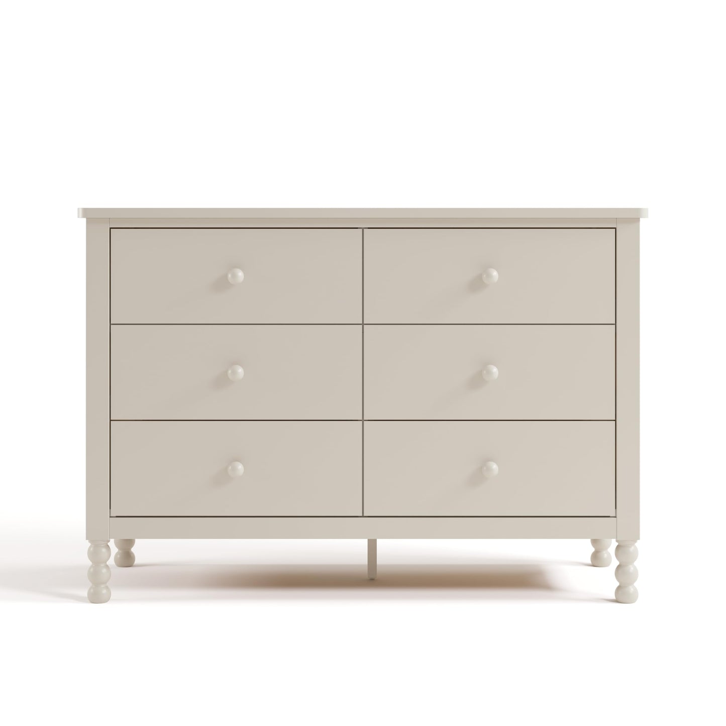 Storkcraft Rio 6 Drawer Dresser (Frosted Oat) – GREENGUARD Gold Certified, Wood Dresser for Bedroom, Kids & Nursery Storage Chest, Safety Interlocking Drawers, Pre-Installed Tracks, Kids Chest