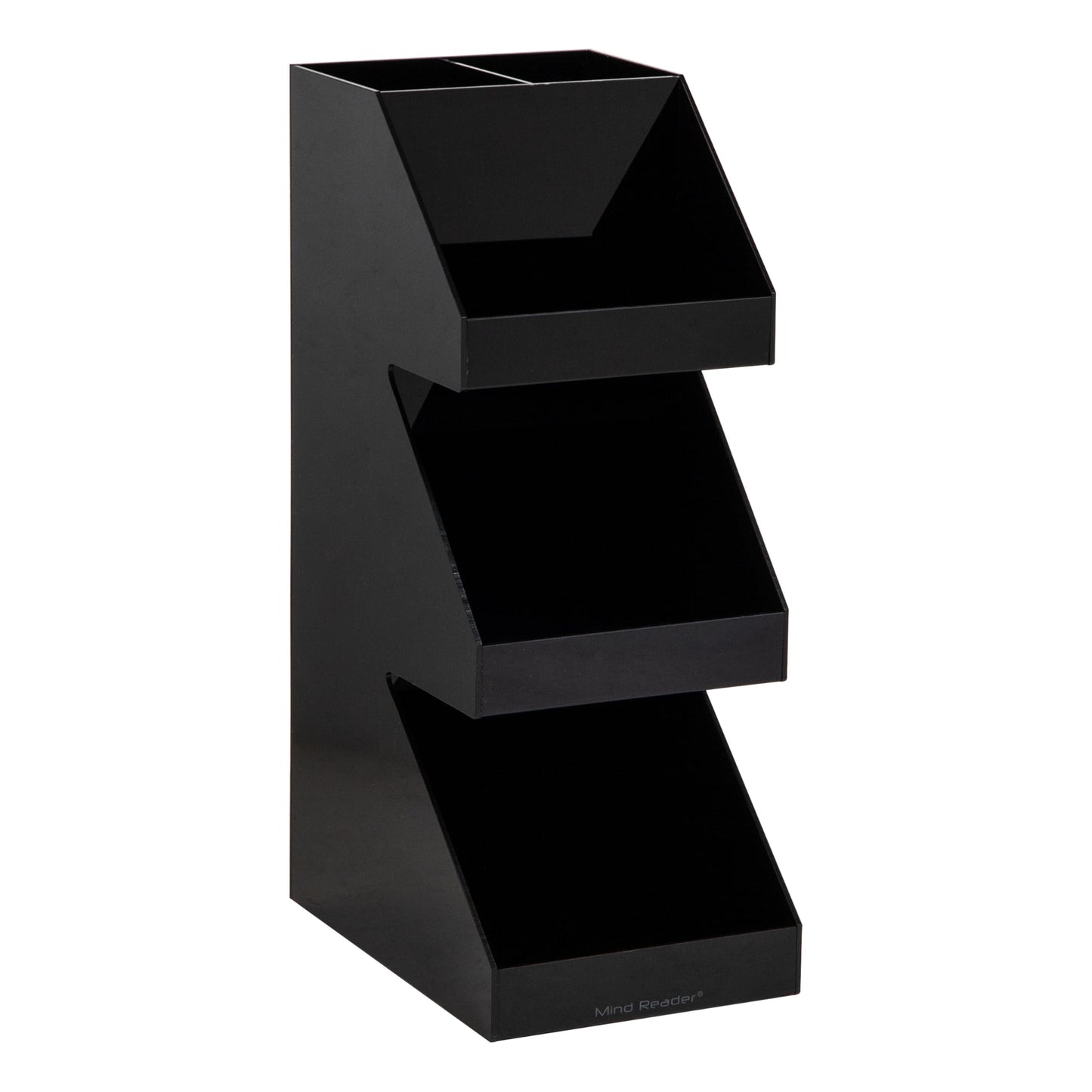 Mind Reader Coffee Tea Utensil and Condiment Station, Countertop Organizer, Coffee Bar, Kitchen, 6"L x 9"W x 16"H, Black