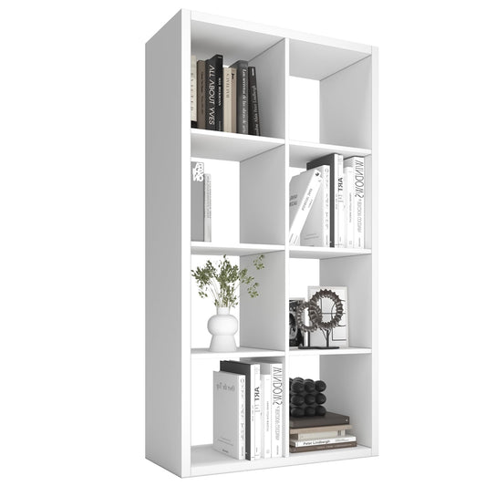 Endearing Limons【2026 Wooden Thick Border 8 Cube Shelf Storage Organizer with Anti-Tipping Kits + Reversible Open Back Bookcase (11 x 11 Unit Cell White)