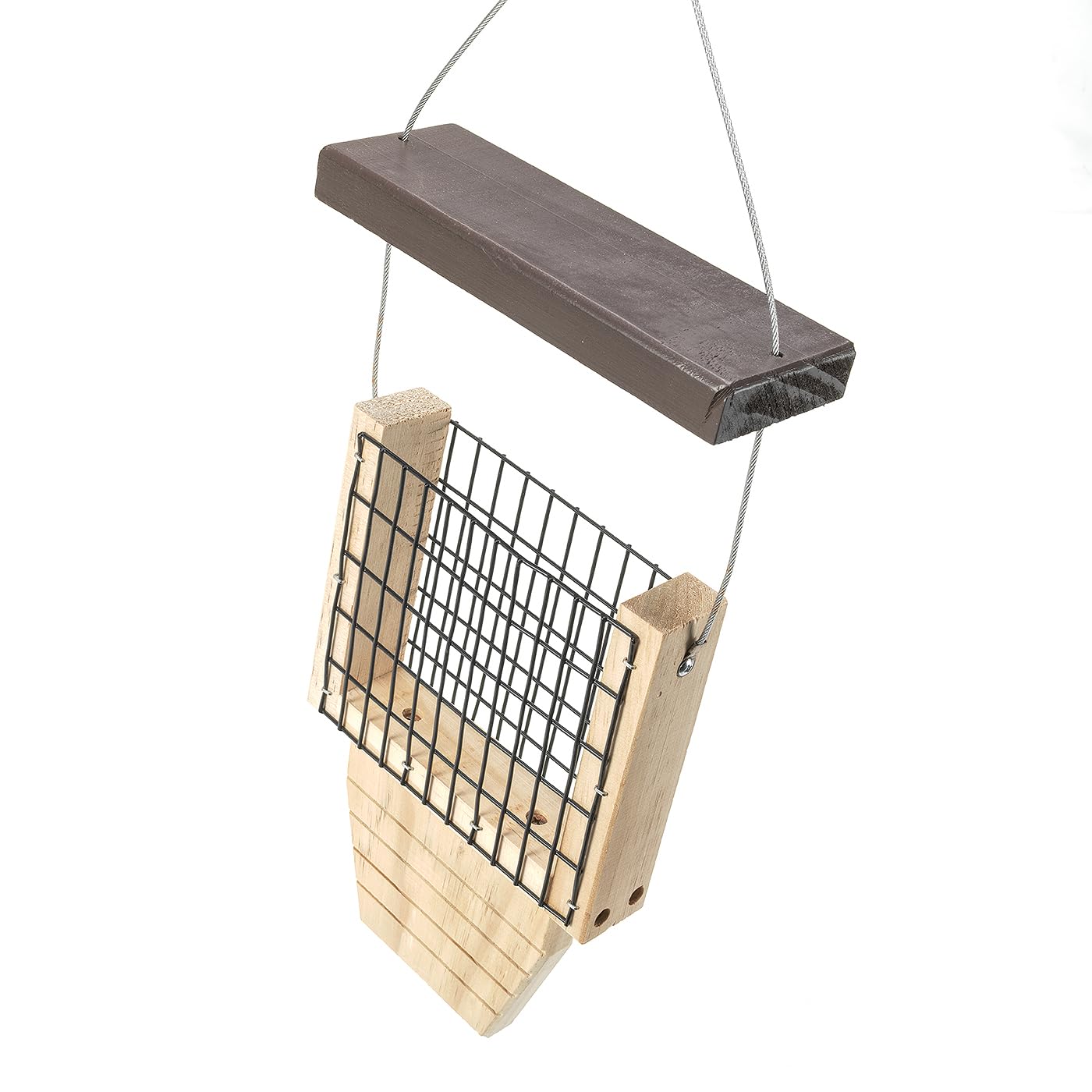 Rocky Mountain Goods Wood Bird Feeder with Suet Holder for Outside Hanging - Woodpecker Suet Feeder with Tail Prop - Durable Wooden Design with Wire Mesh for Wild Birds - Easy to Fill & Clean