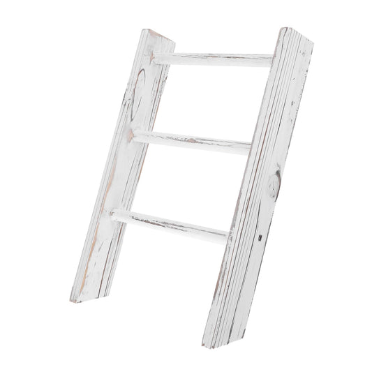VALICLUD Mini Ladder Towel Rack Small Farmhouse Tea Towel Holder Space Saving Rustic Bathroom Wall Decor for Compact Kitchens and Bathrooms White