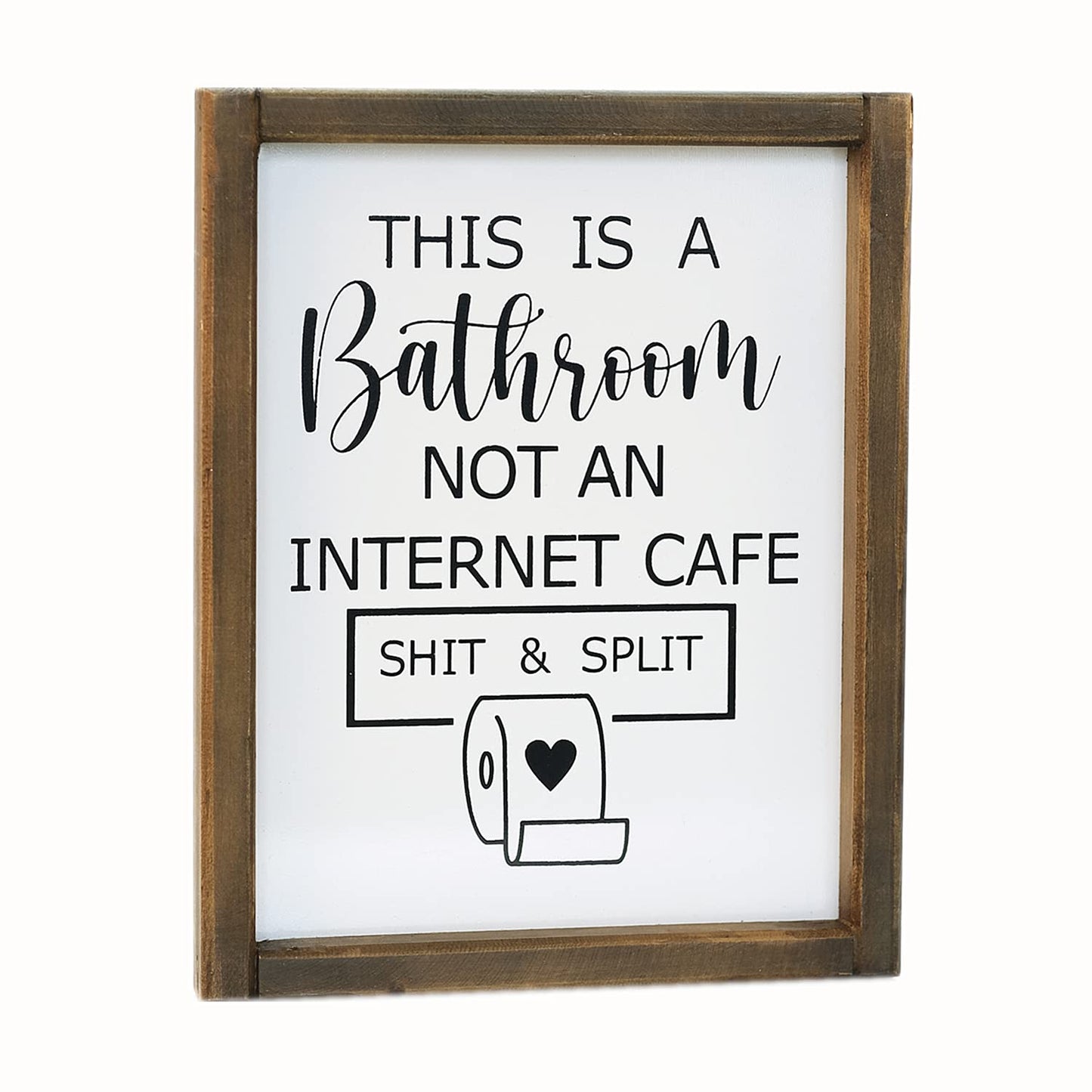 This is a Bathroom Not an Internet Cafe, Funny Bathroom Sign, Toilet Paper Sign, Farmhouse Bathroom Humor Sign, Shelf Sitter,Guests Bathroom Signs Rustic Modern Farmhouse Decor, Kid's Bathroom Decor