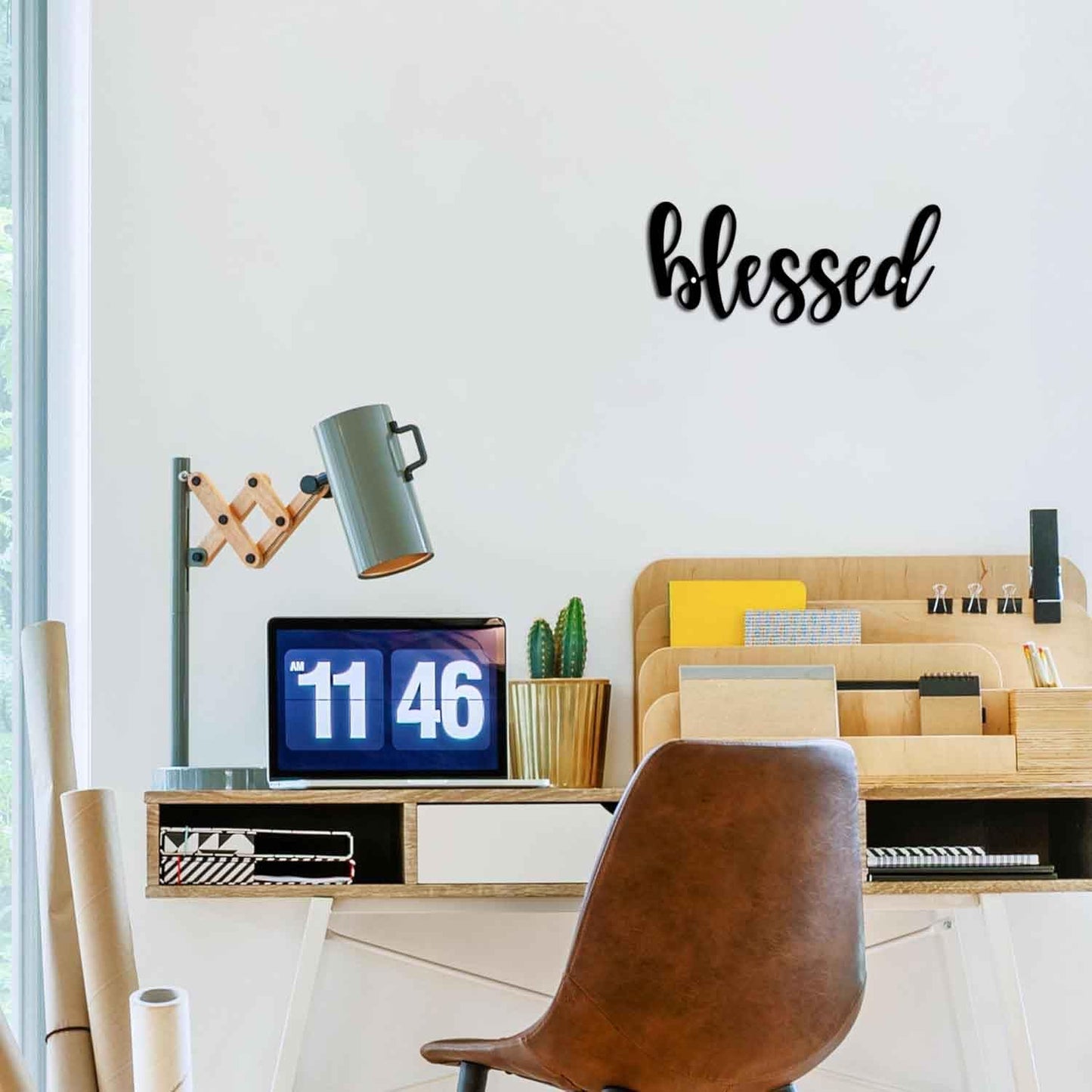 Blessed Metal Sign Wall Art Decor - 5X12IN Black Modern Sweet Dreams Farmhouse Signs for Hanging Above Bed Wall Decor for Bedroom