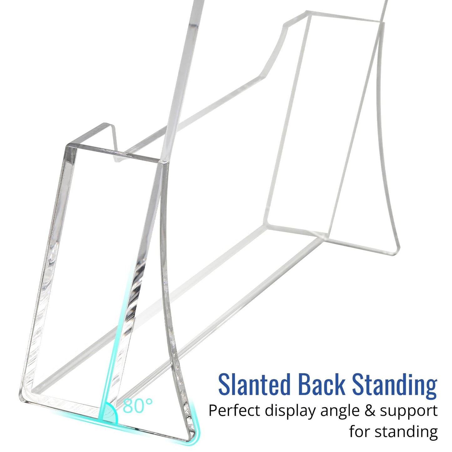SUNQEBO Acrylic Brochure Holder 8.5 x 11 inch 2 Pack, Clear Flyer Holder Plastic Stands for Displaying Pamphlets, Magazines, Literature, Brochures, Booklets, Menu, Desk Holder, Countertop Organizer