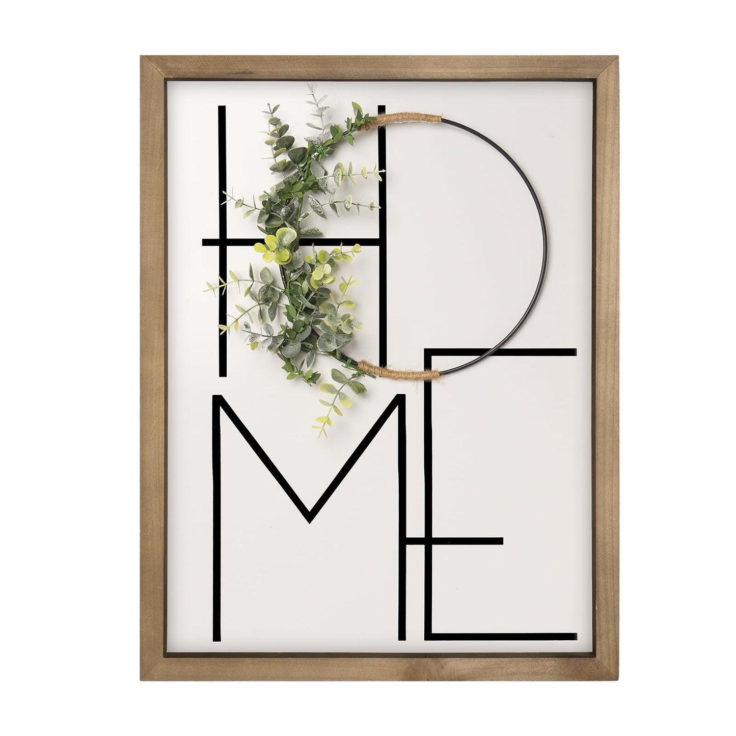 flangairy 15.7×11.8 Inch Home Sign Wall Decor, Wooden Home Letters Wall Art, Rustic House Decorations for Living Room Entryway Hallway Dining Room Farmhouse