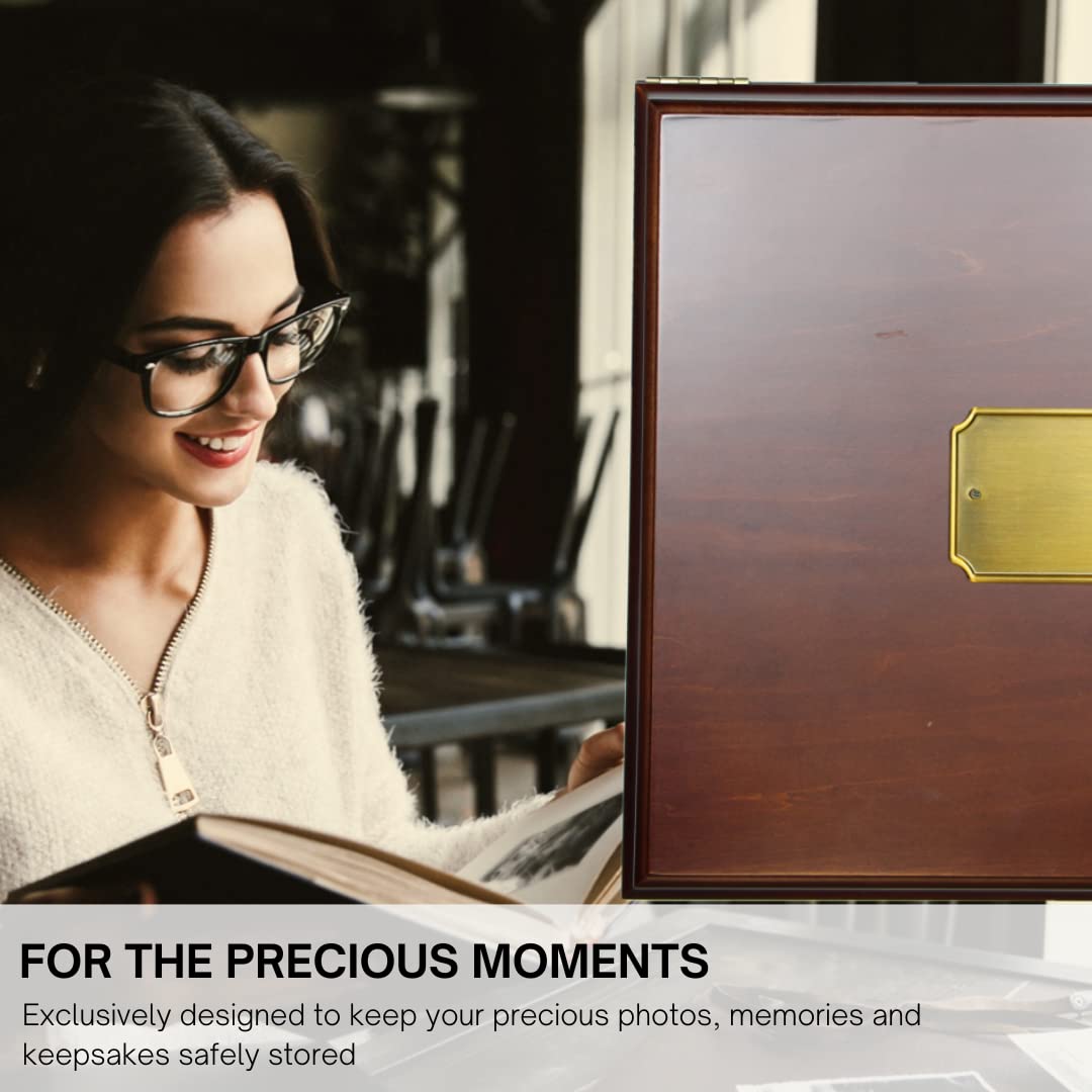 Decorebay Antico Wooden Lockable Memory and Treasure Box for Keepsakes, Photos, Letters, Jewelry and More