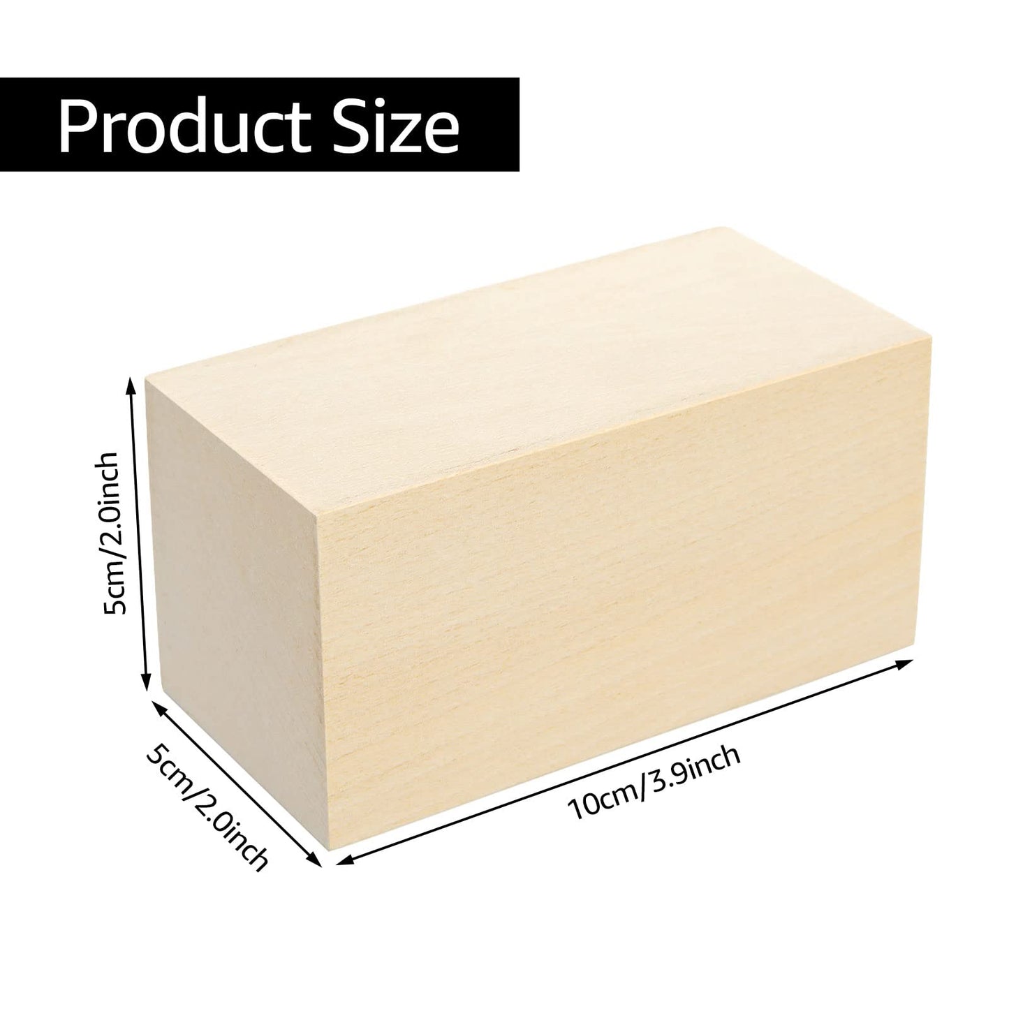 ACXFOND 10 Pack Basswood Carving Blocks, 4x2x2 inch Unfinished Bass Wood Blocks for Wood Carving, Arts, Crafts, Class, Christmas DIY Supplies
