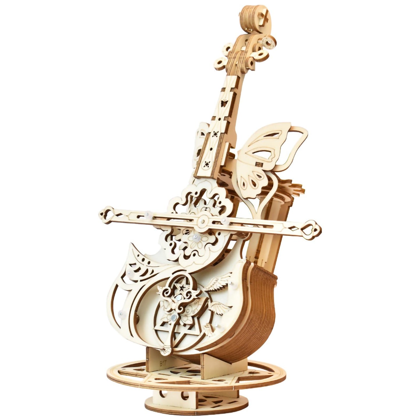 3D Wooden Brain Teaser Puzzle for Teens Wooden Music Boxes Cello Model Kits for Adults DIY Building Wood Crafts Mechanical Puzzle Building Kits for Kids Age 8+Years Old