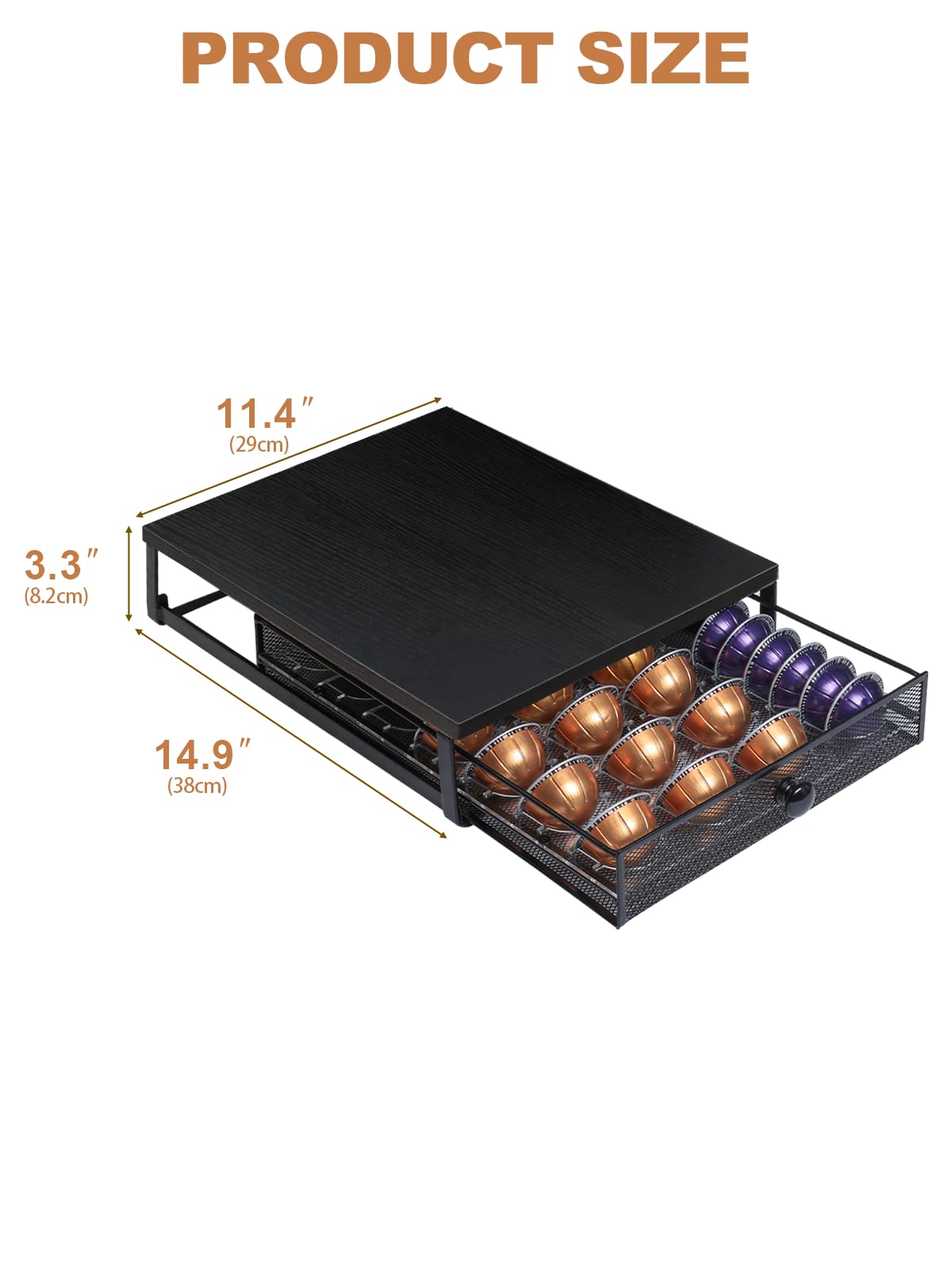 Sedegn Nespresso Vertuo Pod Holder: Capsule Organizer with Sliding Drawer