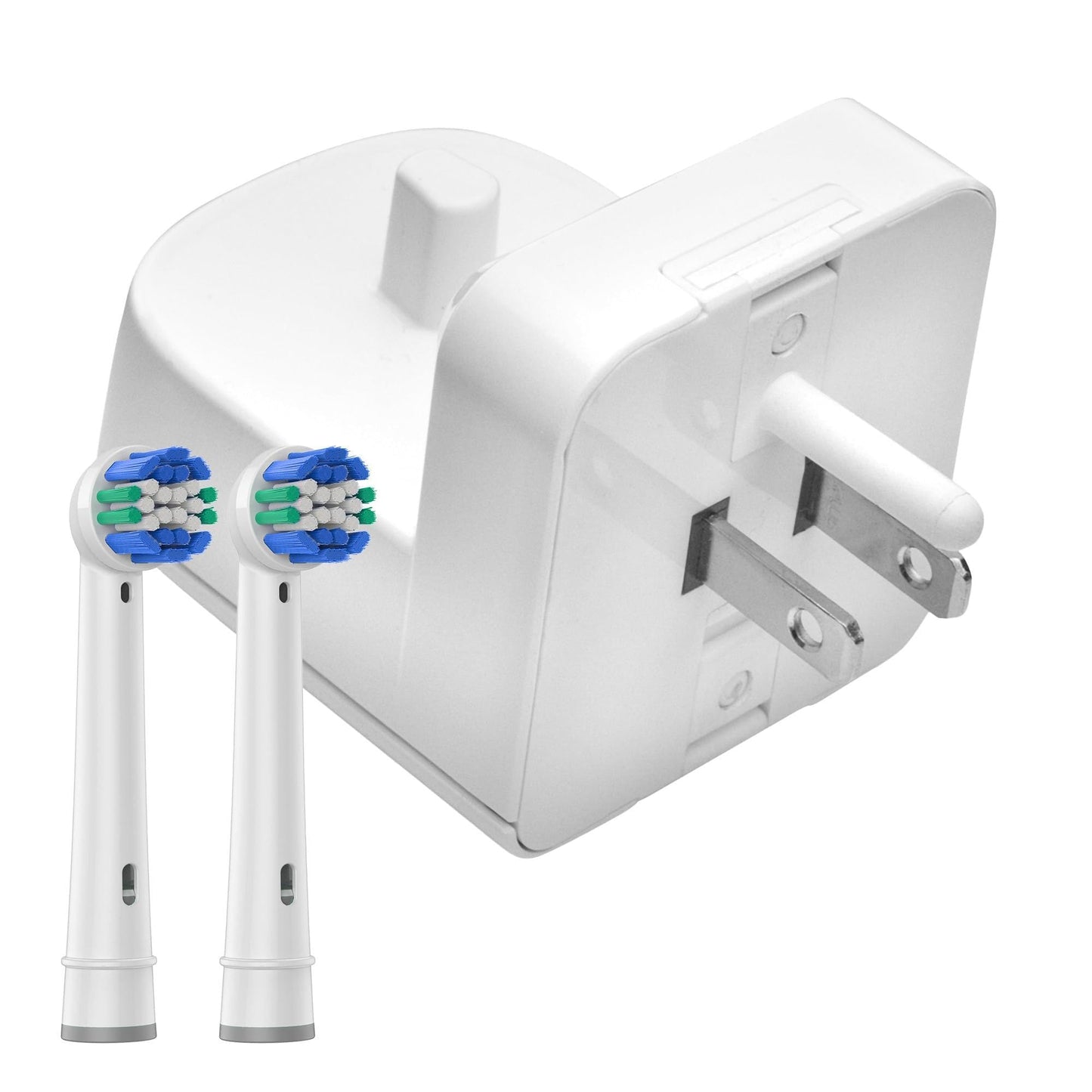ProofVision Electric Toothbrush Wall Charger for US Socket for Oral-B/Braun (Excludes iO 7–10, Pulsonic) | Portable Oral-B Charging Station, Wireless, IPX7 Seal, with 2 Compatible Toothbrush Heads