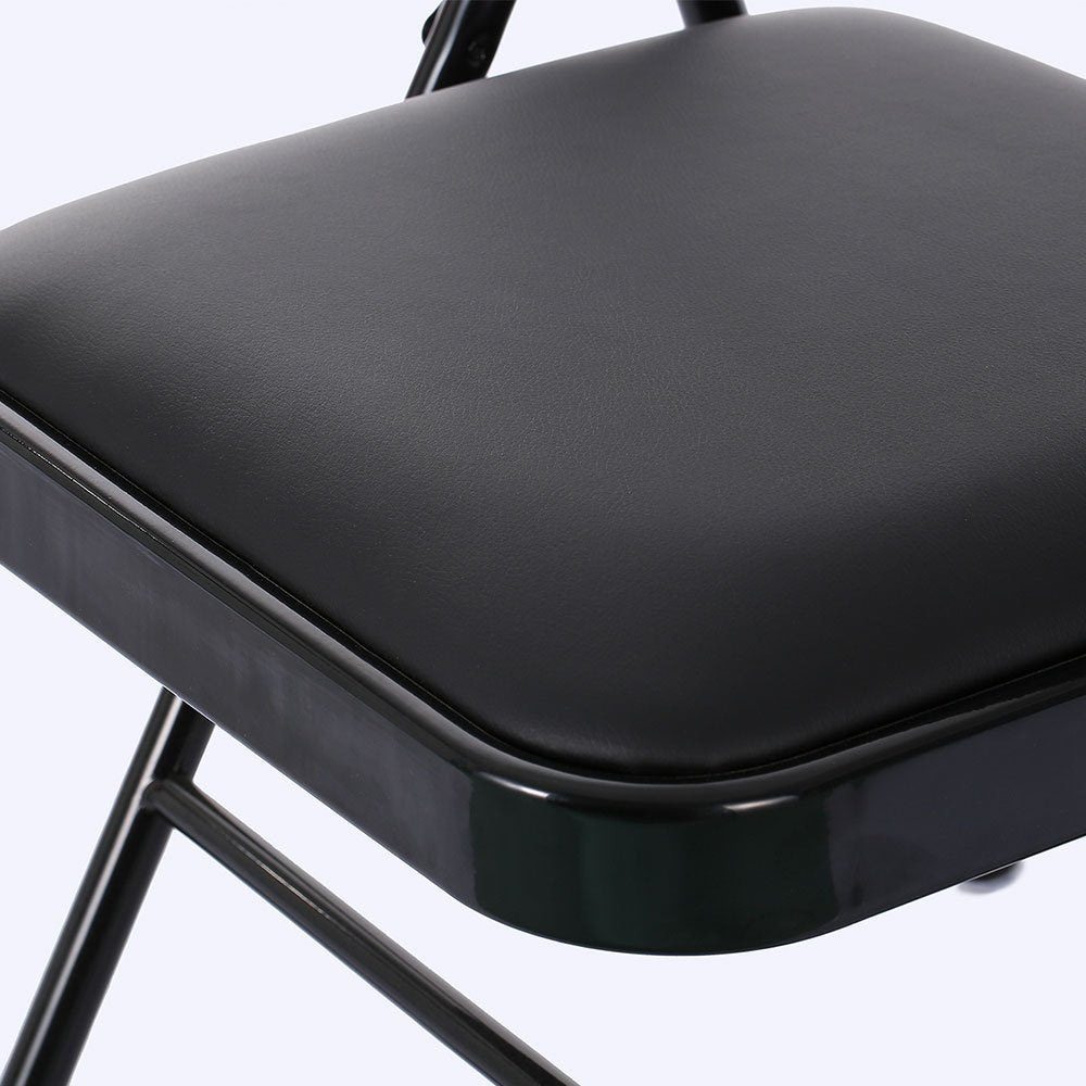 Karl home 4 Pack Black Folding Chairs with Padded Seats for Outdoor & Indoor, Portable Stackable Commercial Seat with Steel Frame for Events Office Wedding Party, 330lbs Capacity