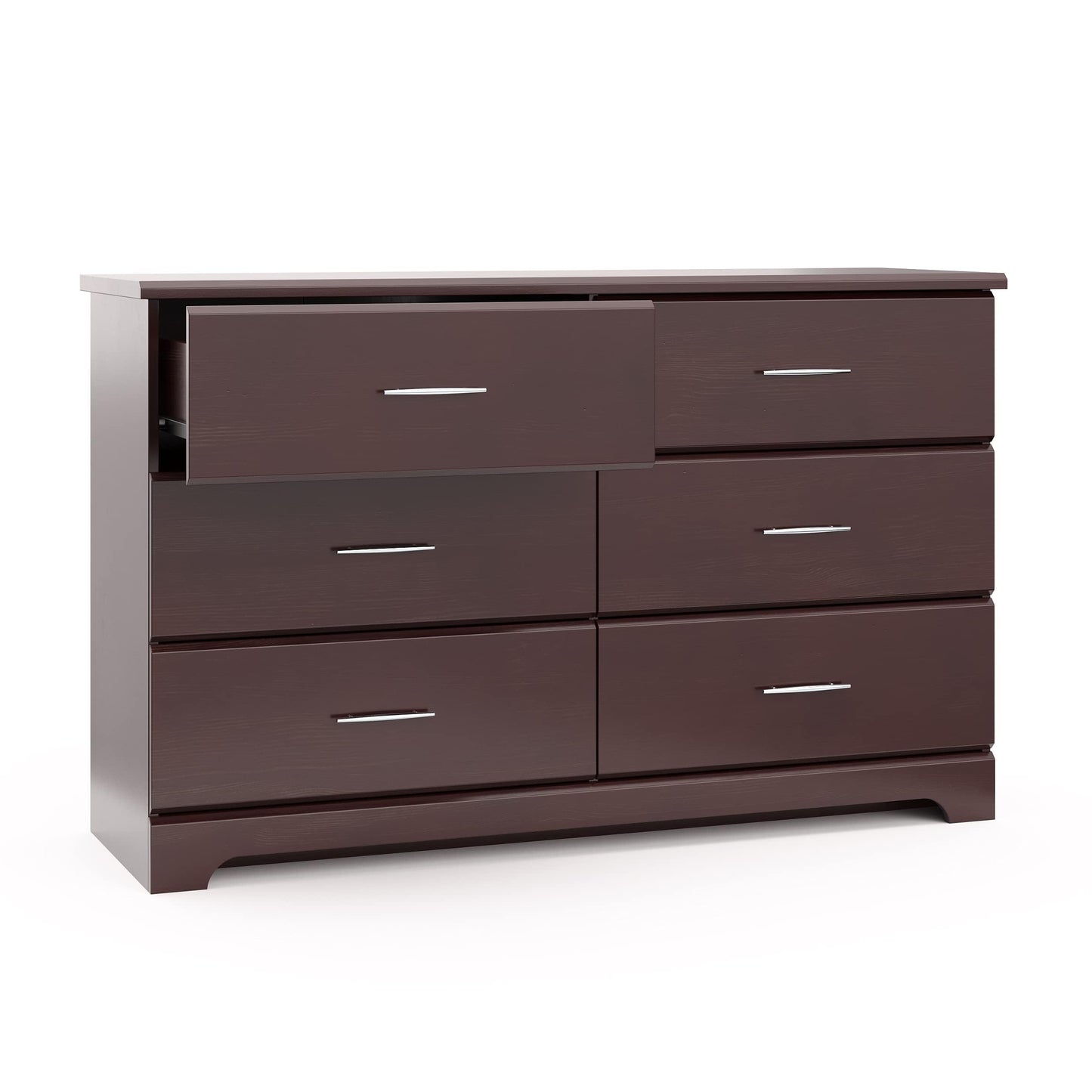 Storkcraft Brookside 6-Drawer Dresser (Espresso) – GREENGUARD Gold Certified, Kids & Nursery Storage Chest, Durable Bedroom Dresser, Safety Interlocking Drawers, Pre-Installed Tracks