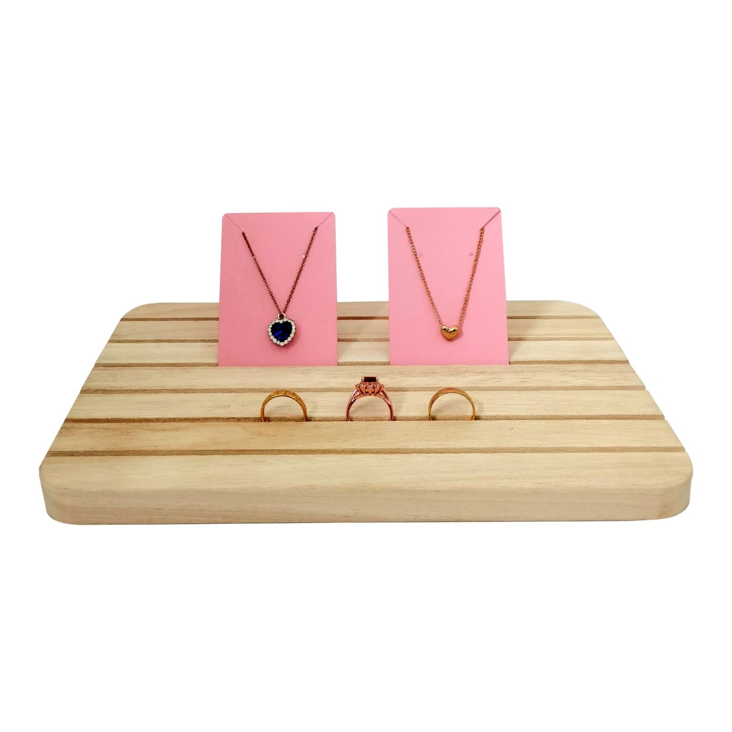 SCIKHEFT Natural Wood Business Card Holder Wooden Earring Display Stands Jewelry Retail Display for Selling Earring Showing Ring organizer