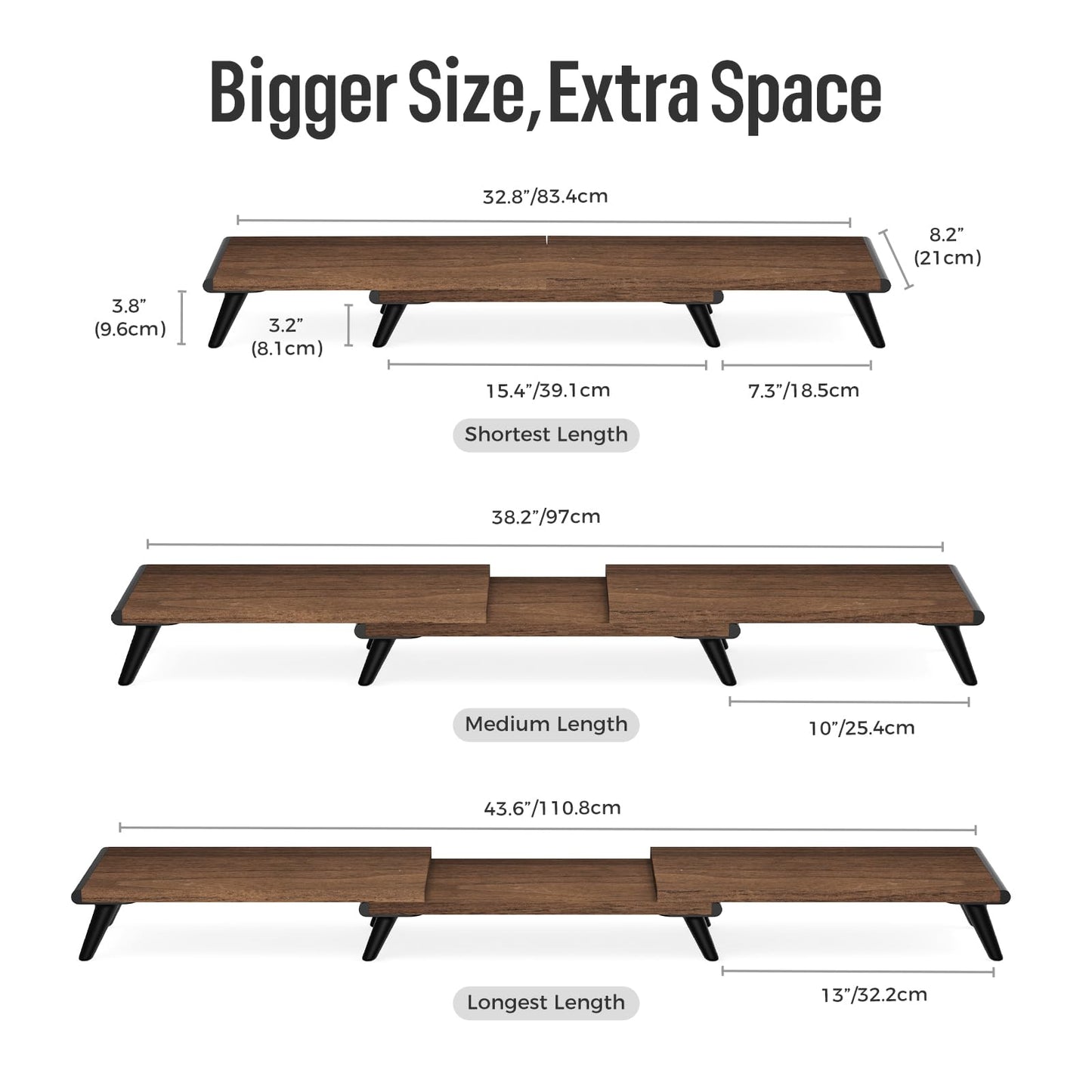 loukin 17.32"*9.84" Dual Monitor Stand Riser for Desk (Brown) | 32"x14" Erasable Dry Erase Desk Mat