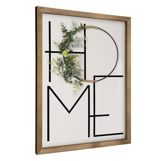 flangairy 15.7×11.8 Inch Home Sign Wall Decor, Wooden Home Letters Wall Art, Rustic House Decorations for Living Room Entryway Hallway Dining Room Farmhouse