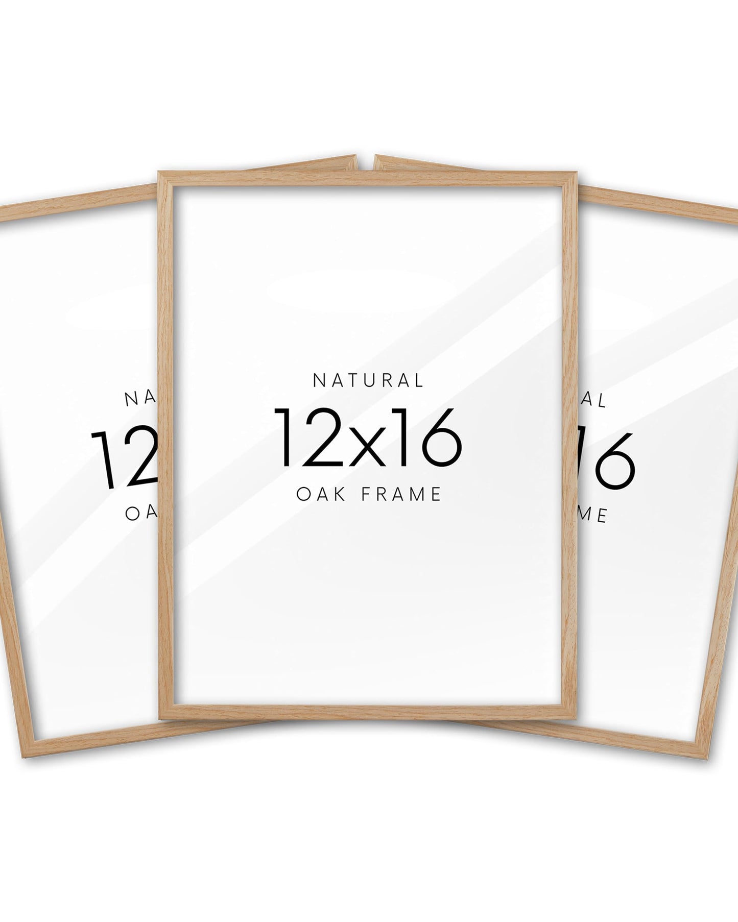 KensTro 12x16in Oak Wood Picture Frame Set of 3,12"x16" Beige Minimalist Wooden Poster Frames,Natural Solid Wood Picture Frame for Wall Art,Photos,Prints