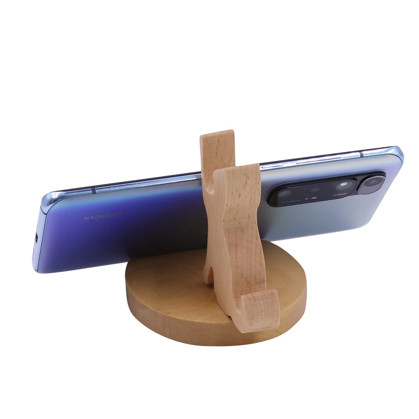 Amamcy Cute Cat Cellphone Stand Holder Wooden Smartphone Desk Holder for All Mobile Phones Animal Phone Stand Desk Ornament