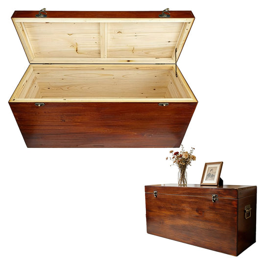Zansens 31.5" Storage Bench, Large Wooden Storage Chest,Oversized Storage Trunks,Multifunctional Entryway Organizer, Storage Bench Storage Furniture for entryways, Living Rooms, and Bedside Areas