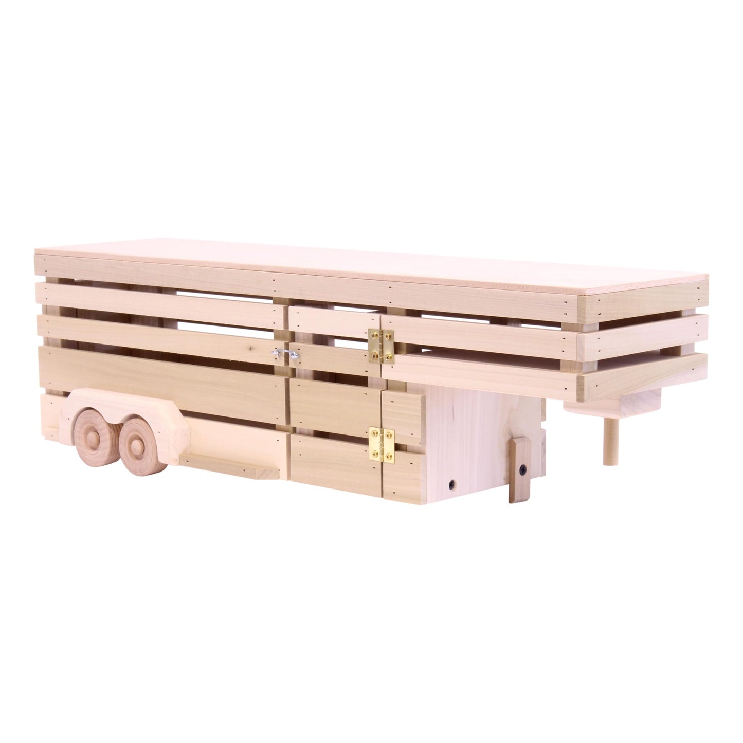 AmishToyBox.com Wooden Toy Pickup Truck & Gooseneck Horse Trailer Set