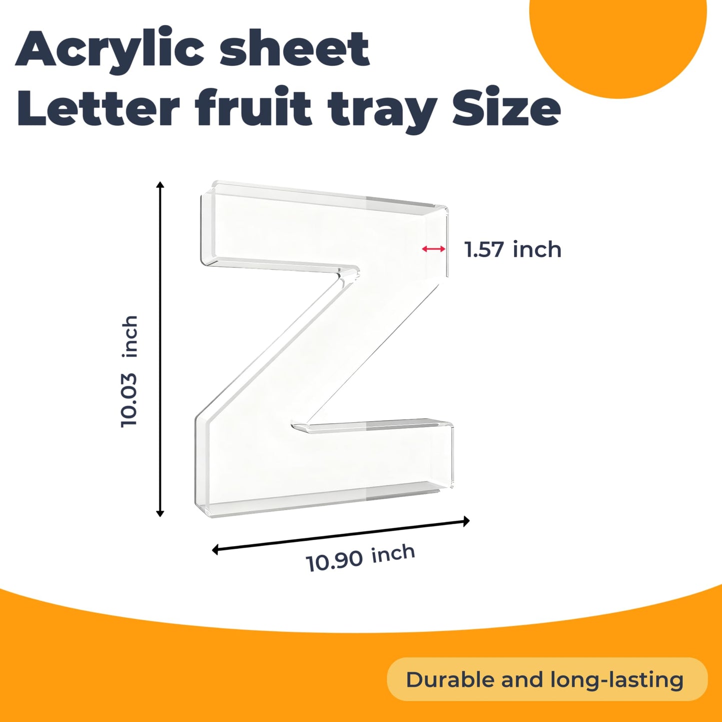 10" Acrylic Letter Charcuterie Tray - Reusable Fillable Alphabet Shape Charcuterie Box, Alphabet Shape Cake Candy Tray for Birthday Anniversary Party Decorations (Letter Z)