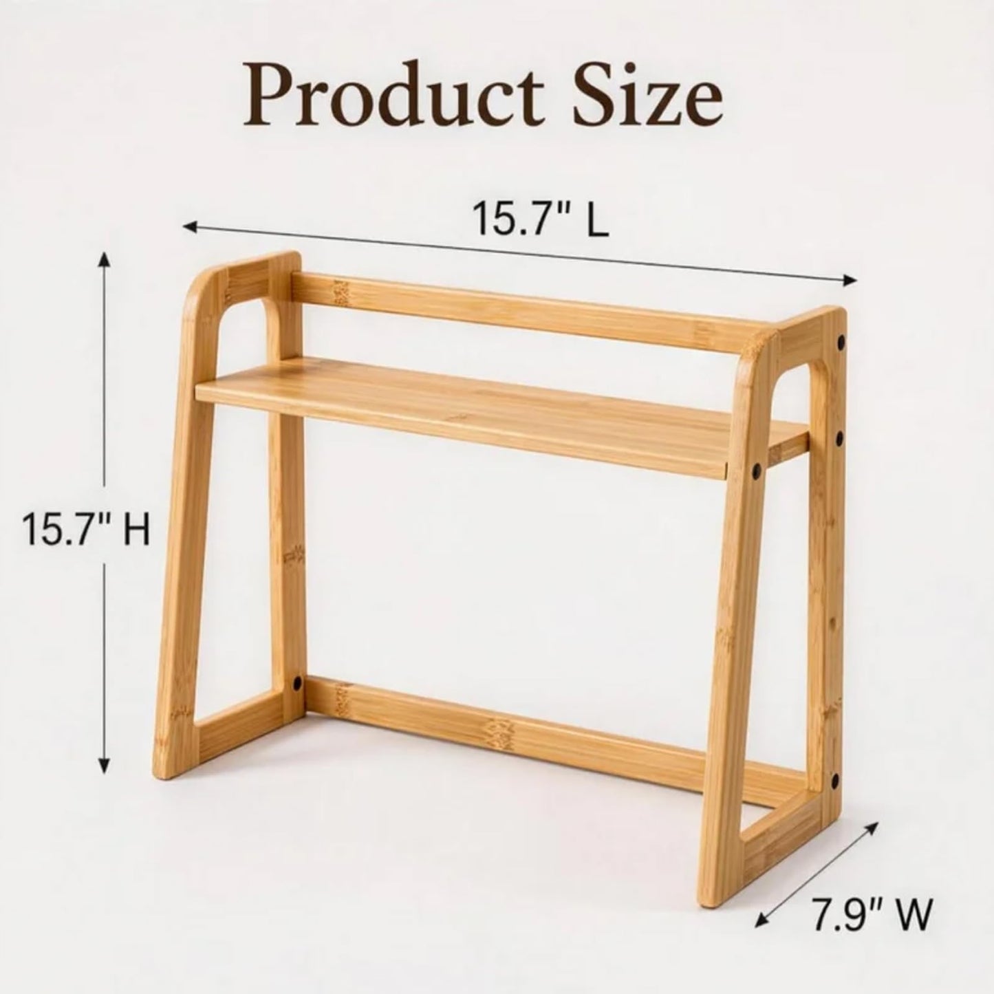 Ciuwuuhe 2-Tier Bamboo Matcha Station, Coffee Station Organizer, Open Counter Storage Shelf for Syrup Bottles and Coffee Essentials