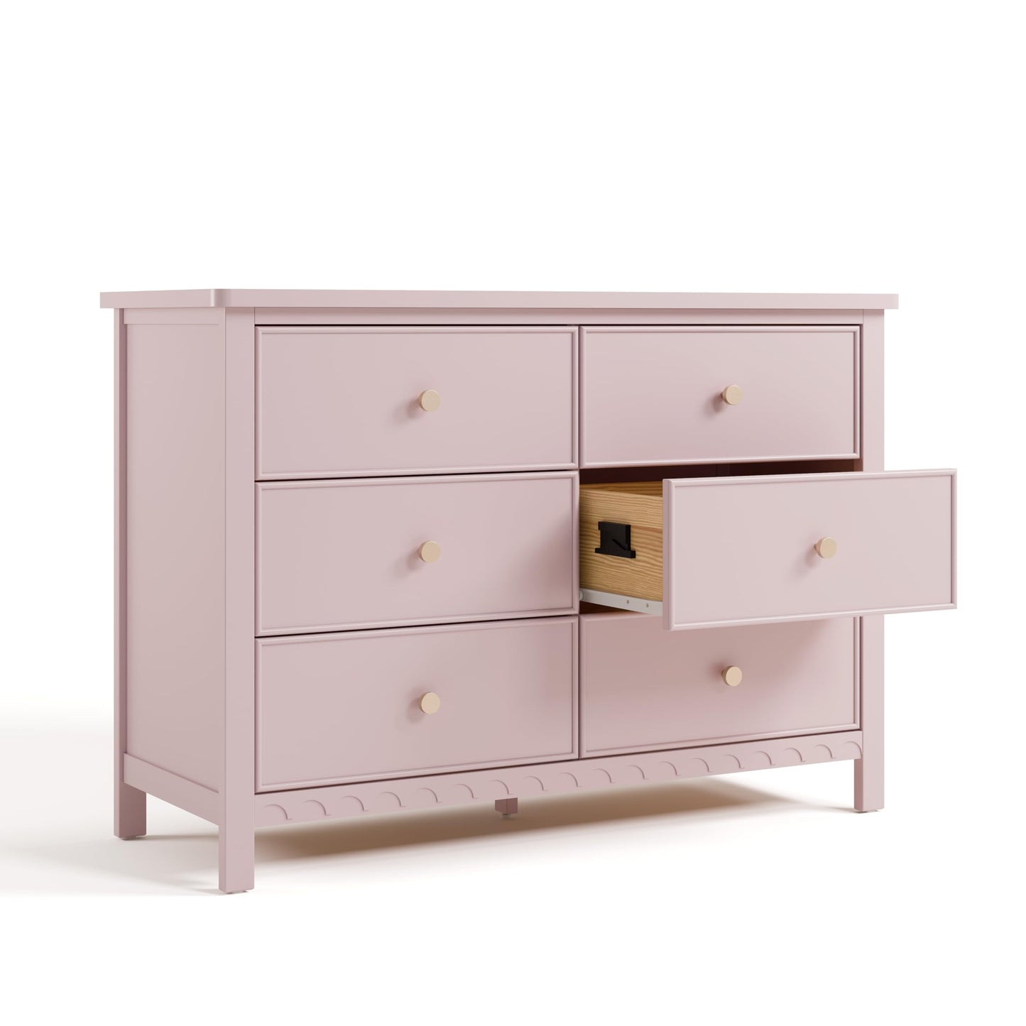 Graco Sasha 6 Drawer Dresser (Blush) – GREENGUARD Gold Certified, Wood Storage for Nursery or Kids’ Room, Safe Interlocking Drawer System & Easy Assembly with Pre-Installed Tracks