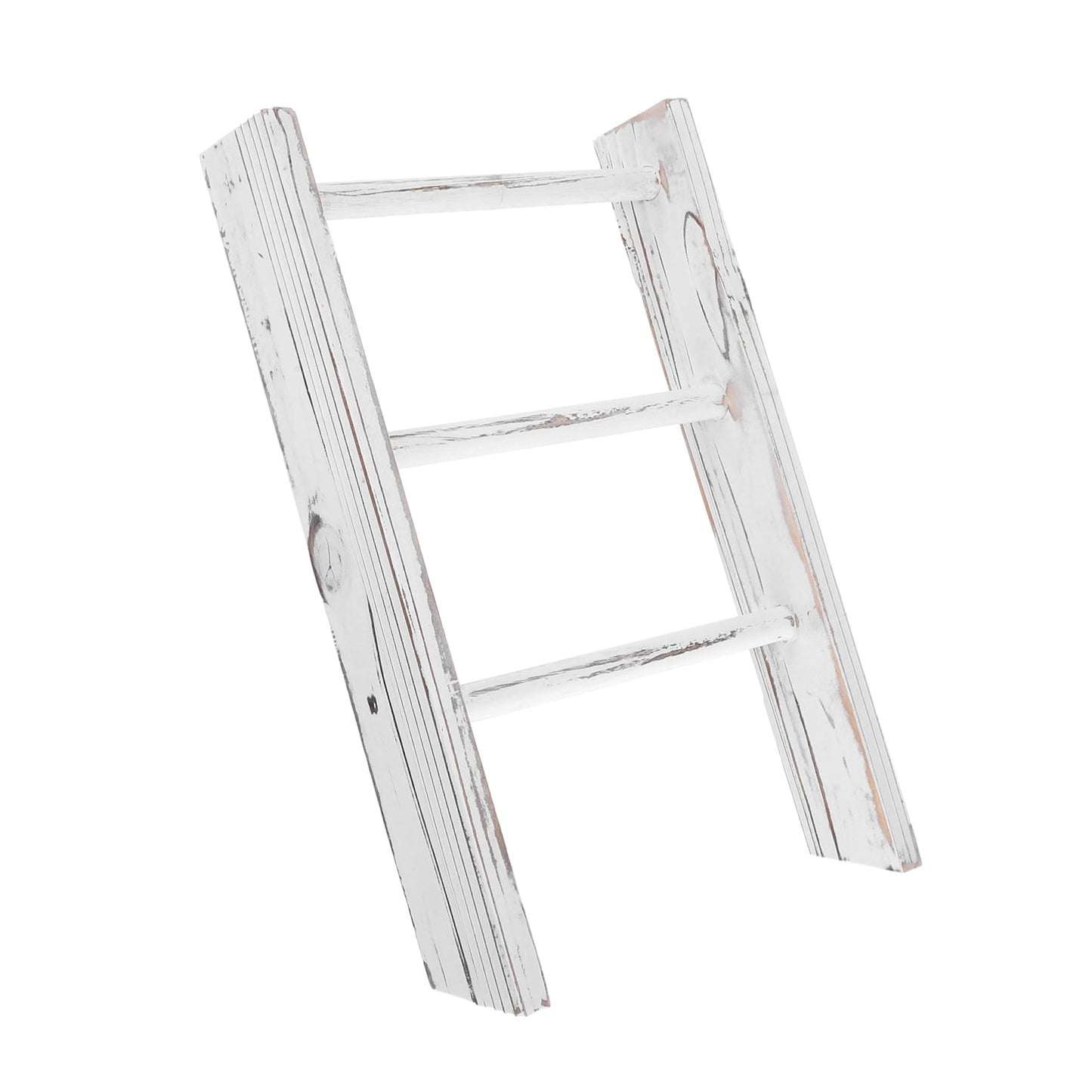 BEBEMOKO Mini Ladder Towel Rack for Bathroom Farmhouse Decor Small Space Saving Tea Towel Holder Multifunctional Display Rack White Decorative Ladder for Wall