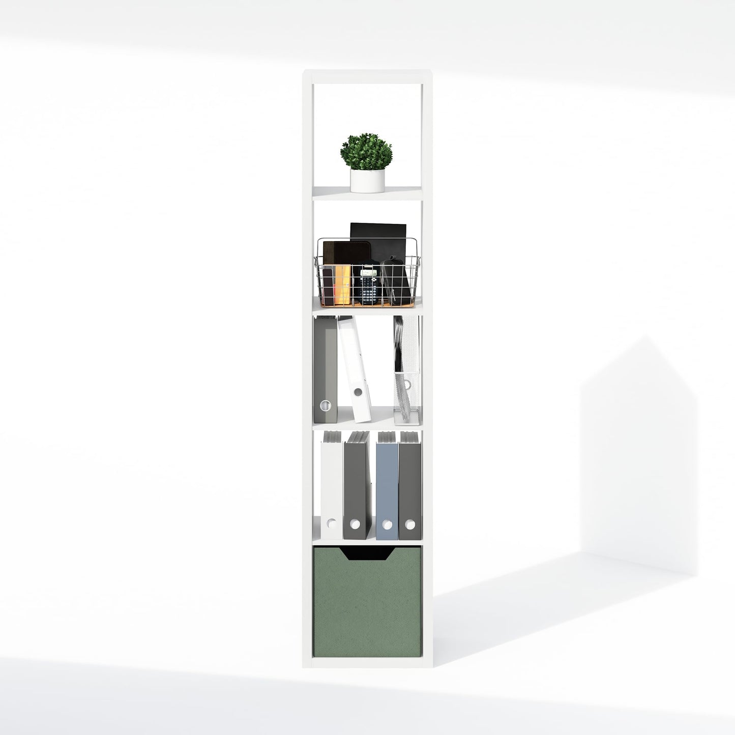 Furinno Cubic Closet Organizers and Storage, 5-Cube Closet Organizer, Open Shelf Closet Storage, Extra Thick Frame for Wardrobe, Bedroom, Living Room, White