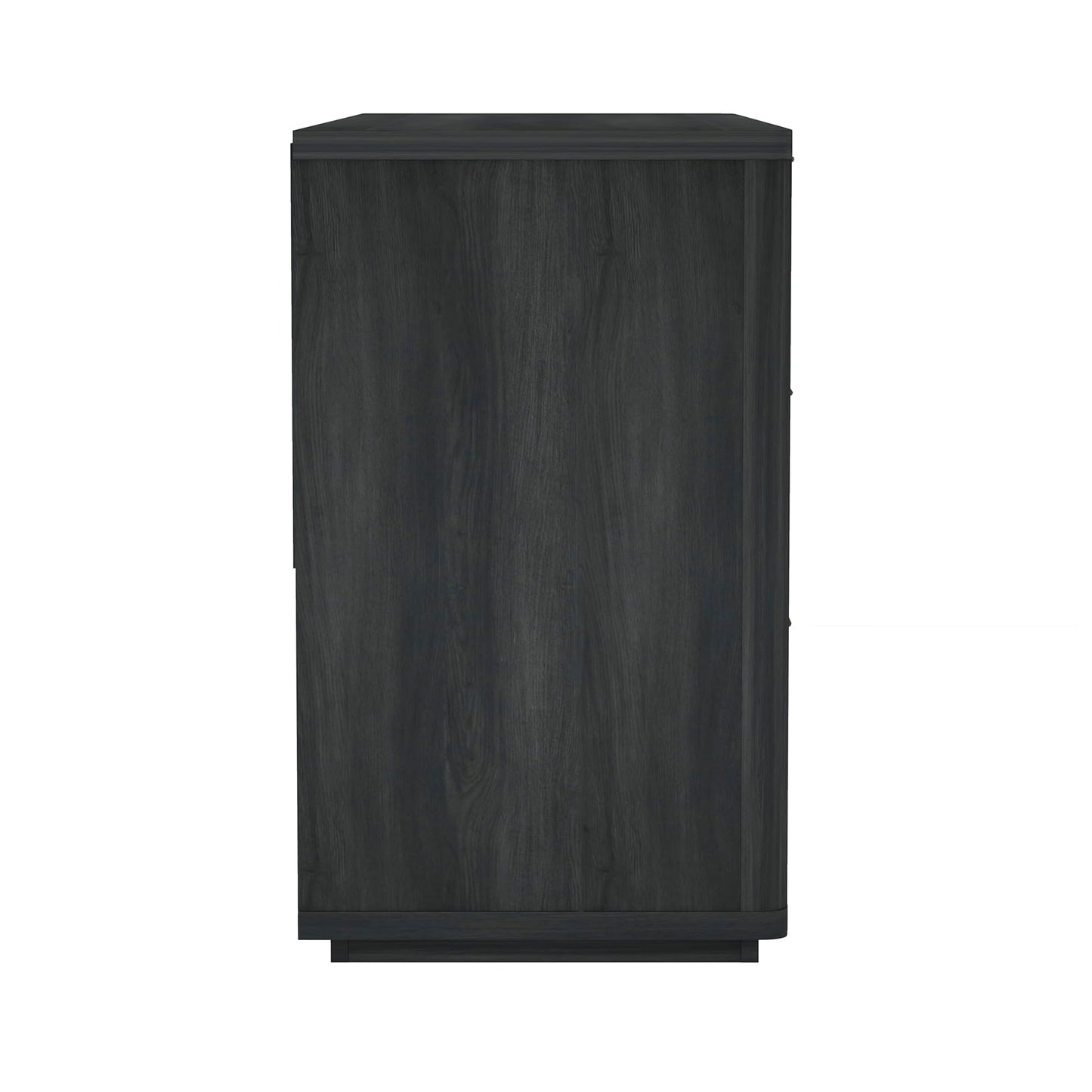 Manhattan Comfort Evelyn 60" Wide Modern Wood Dresser with 6 Drawers, Premium Storage Drawers with Rounded Edges and Brushed Gold Handles, Versatile Home Furniture, Charcoal Gray