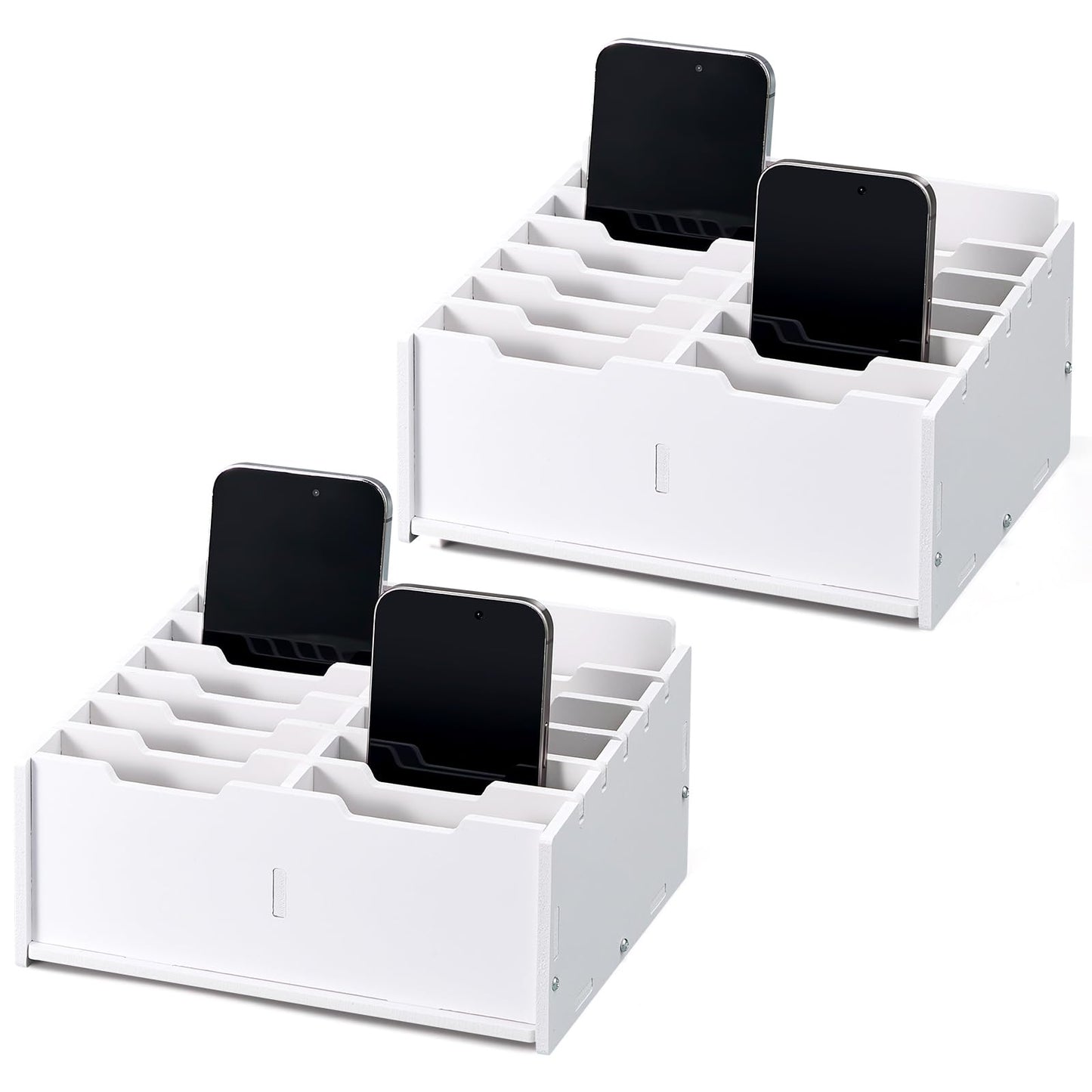 Ctosree 2 Pcs Classroom Cell Phone Holder, Cellphone Decor Storage Box for Students Management Calculator Phone Organizer Box for School Office Shelf(8.58 x 6.73 x 4.02 Inch)