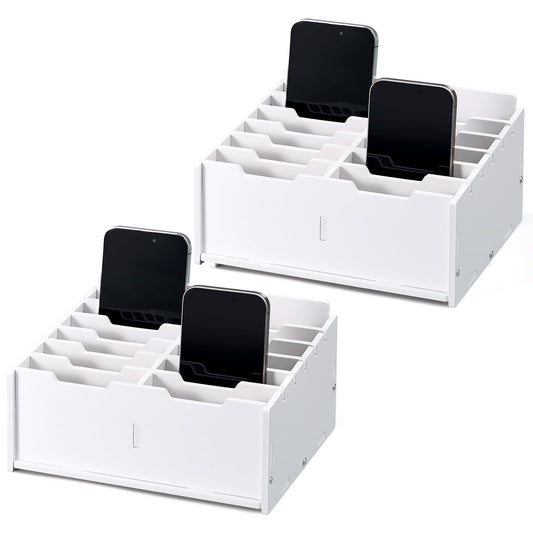 Ctosree 2 Pcs Classroom Cell Phone Holder, Cellphone Decor Storage Box for Students Management Calculator Phone Organizer Box for School Office Shelf(8.58 x 6.73 x 4.02 Inch)