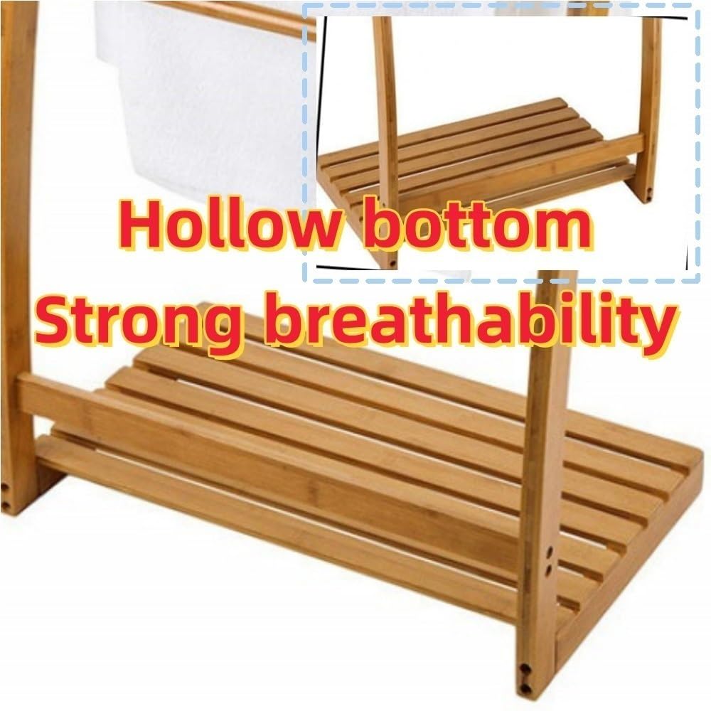 3-Layer Towel Ladder, Freestanding Towel Hanging, Wooden Ladder Shelf, Modern Towel Rack for Living Room, Bedroom, Bathroom